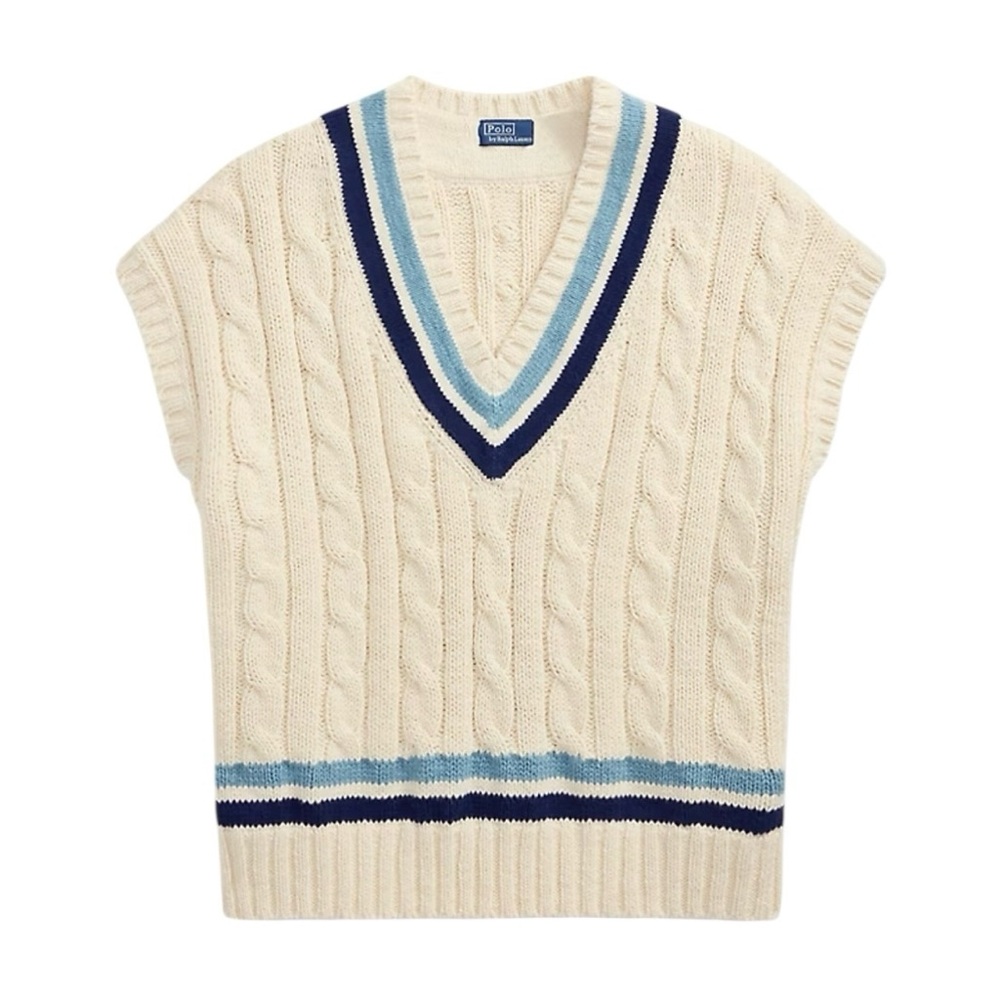 Polo Ralph Lauren Cable-Knit Cotton Cricket Sweater Vest Size Large